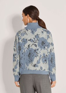 Pull jacquard floral à col roulé thumbnail 4