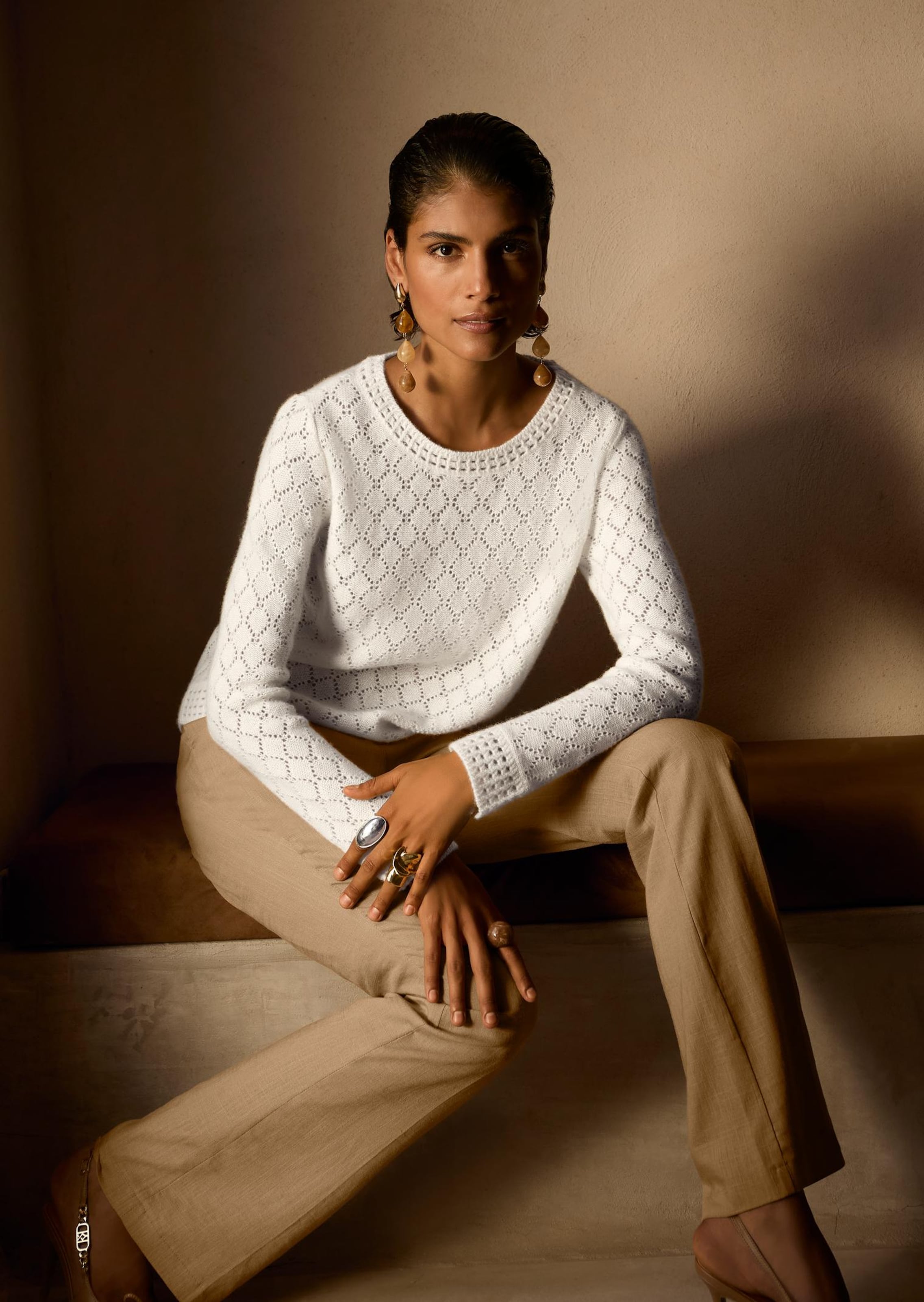 Pull en cachemire avec encolure bateau