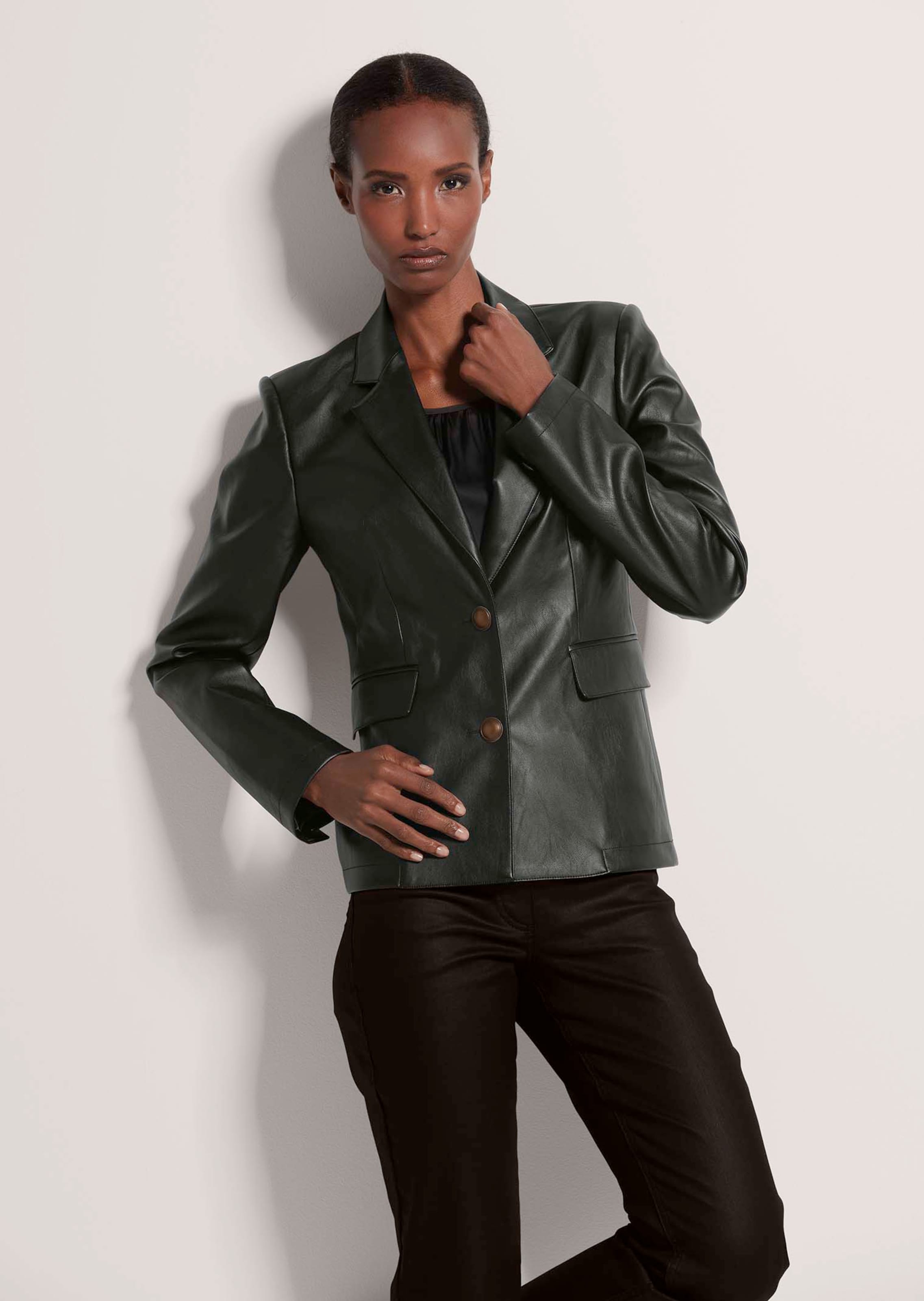 Blazer aus Leder-Imitat thumbnail 2