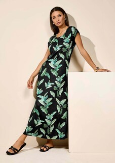 Robe en jersey avec imprimé feuilles thumbnail 1