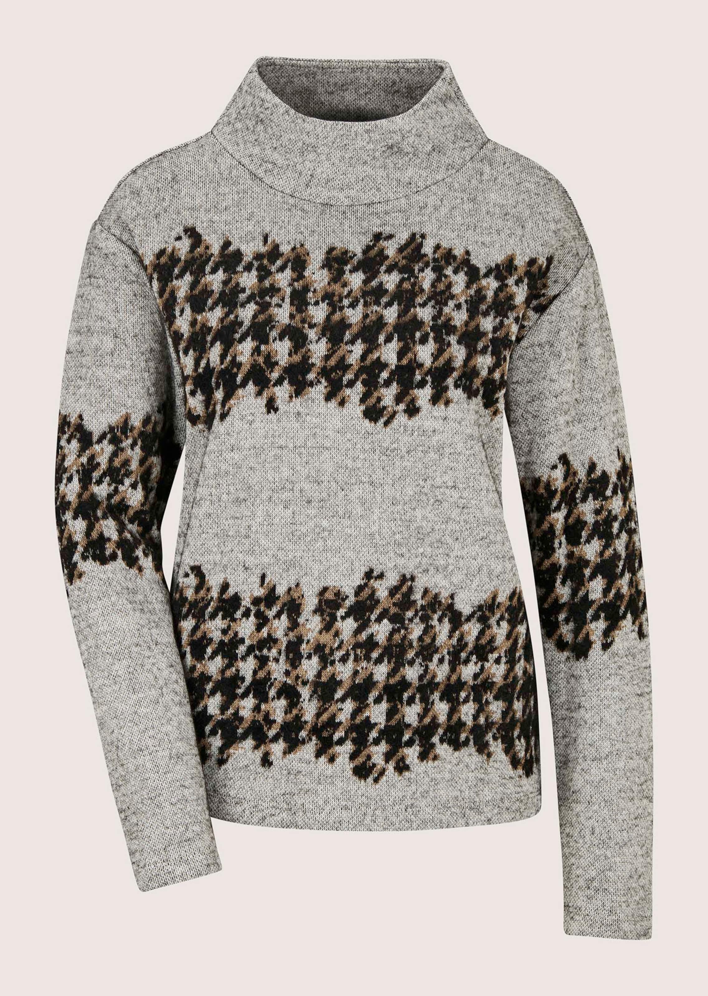 Jacquard sweatshirt met pied-de-poule