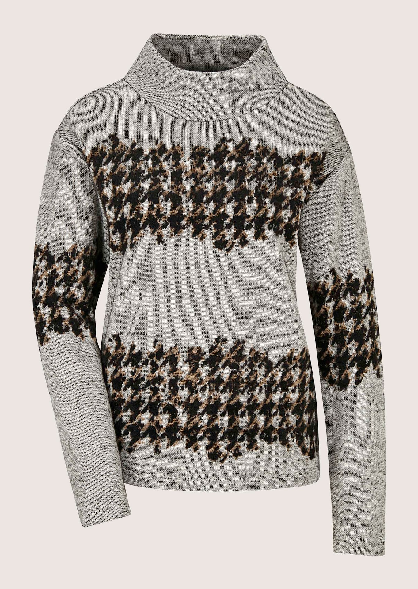 Sweat-shirt jacquard pied-de-poule