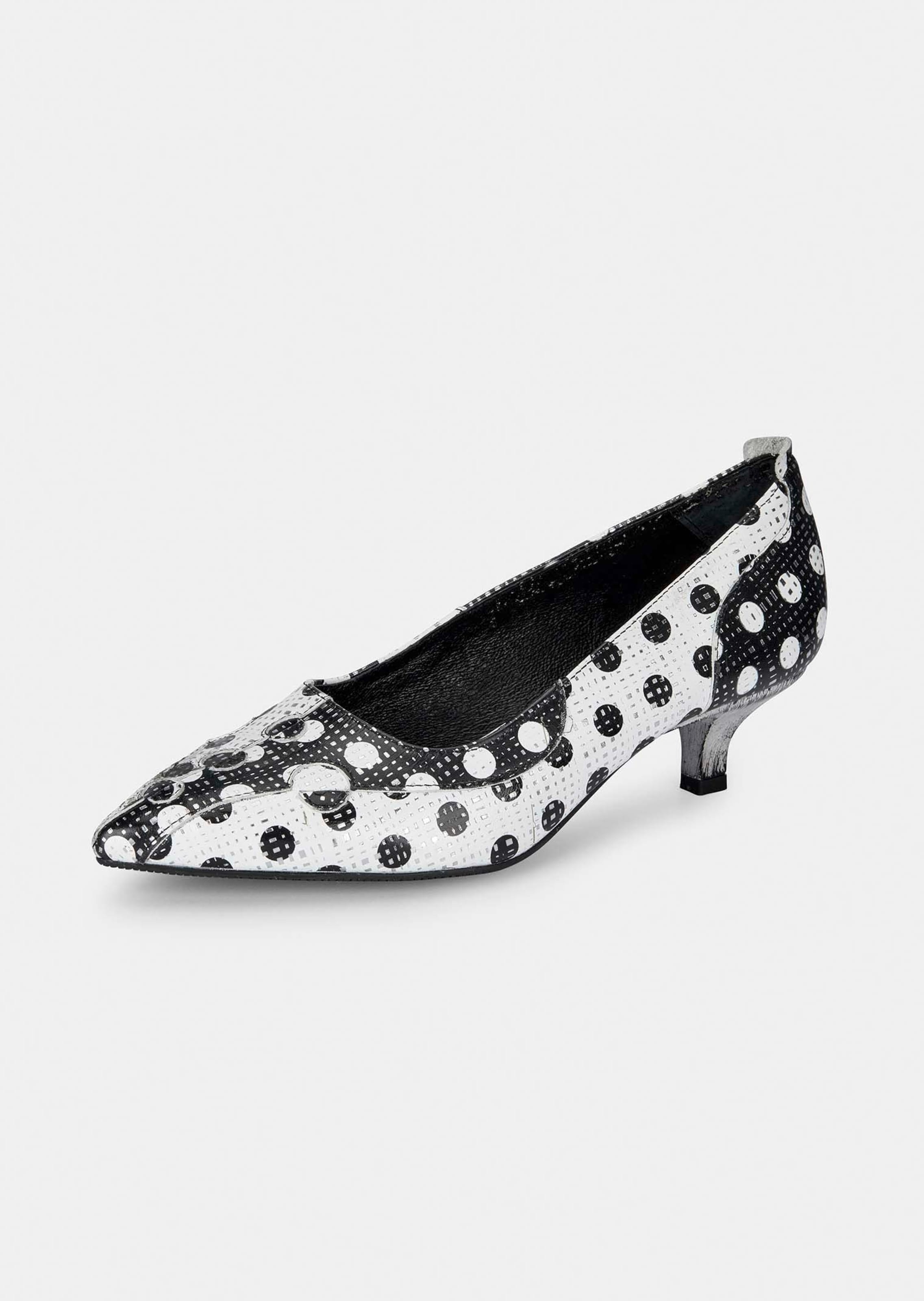 Pumps aus Leder mit Punktemuster