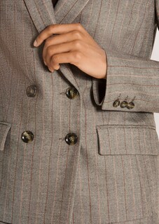 Blazer croisé à fines rayures discrètes thumbnail 6