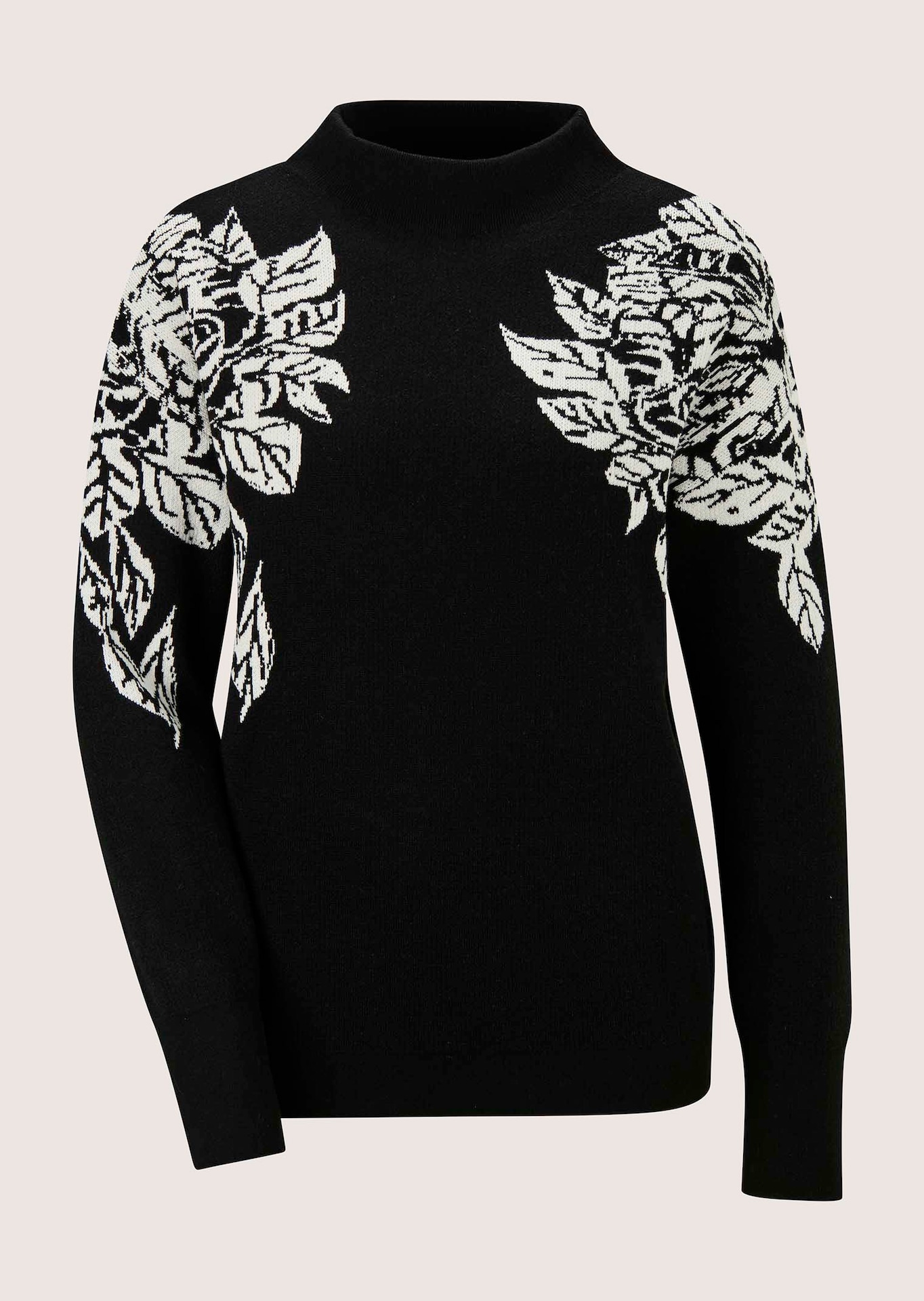 Pull jacquard à motif floral