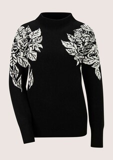 Pull jacquard à motif floral thumbnail 7