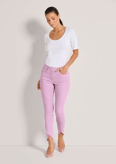 Schlanke Jeans mit Fransensaum thumbnail 3