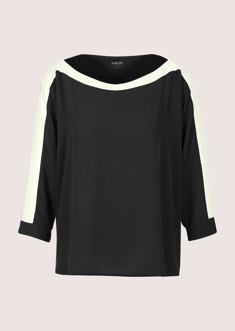 Bluse mit Colourblocking und 3/4-Ärmeln