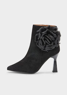 Wildleder-Stiefelette mit opulenter Blüte thumbnail 4