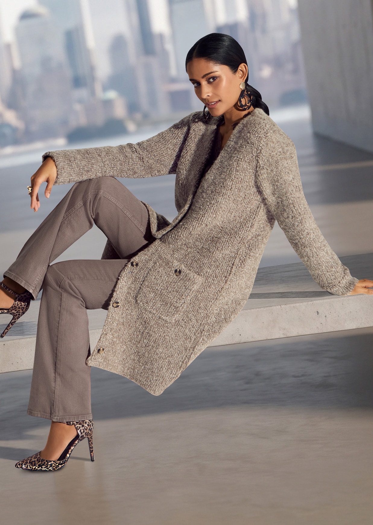 Strickmantel mit Alpaka