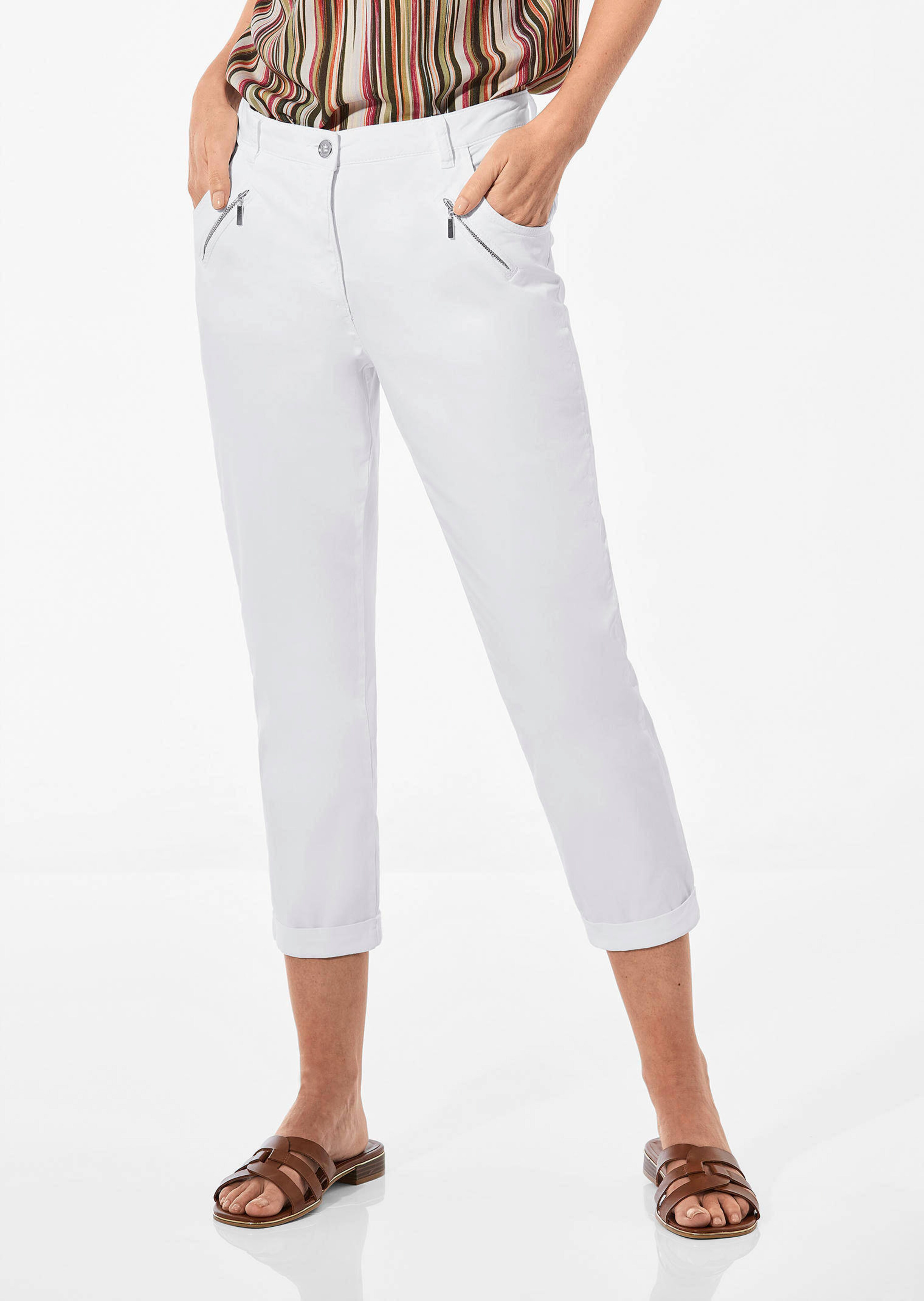 Pantalon chino LOUISA ultra-doux, en longueur cheville