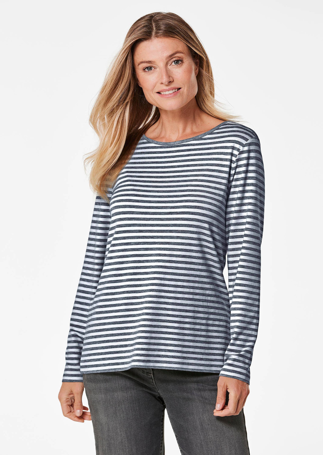 Ringelshirt mit U-Boot-Ausschnitt