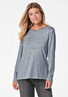 Ringelshirt mit U-Boot-Ausschnitt thumbnail 1