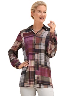 Abstrakte Druckbluse mit leichtem Glanz thumbnail 1