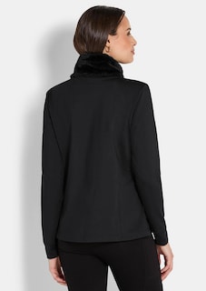 Veste décontractée effet fourrure à col montant thumbnail 2