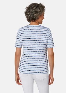 Bequemes Druckshirt in Blumen-Ringeloptik thumbnail 3