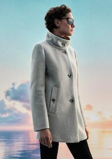 Manteau laineux élégant, avec col montant thumbnail 8