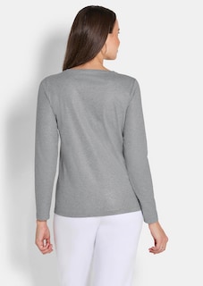 T-shirt à manches longues en pur coton thumbnail 2