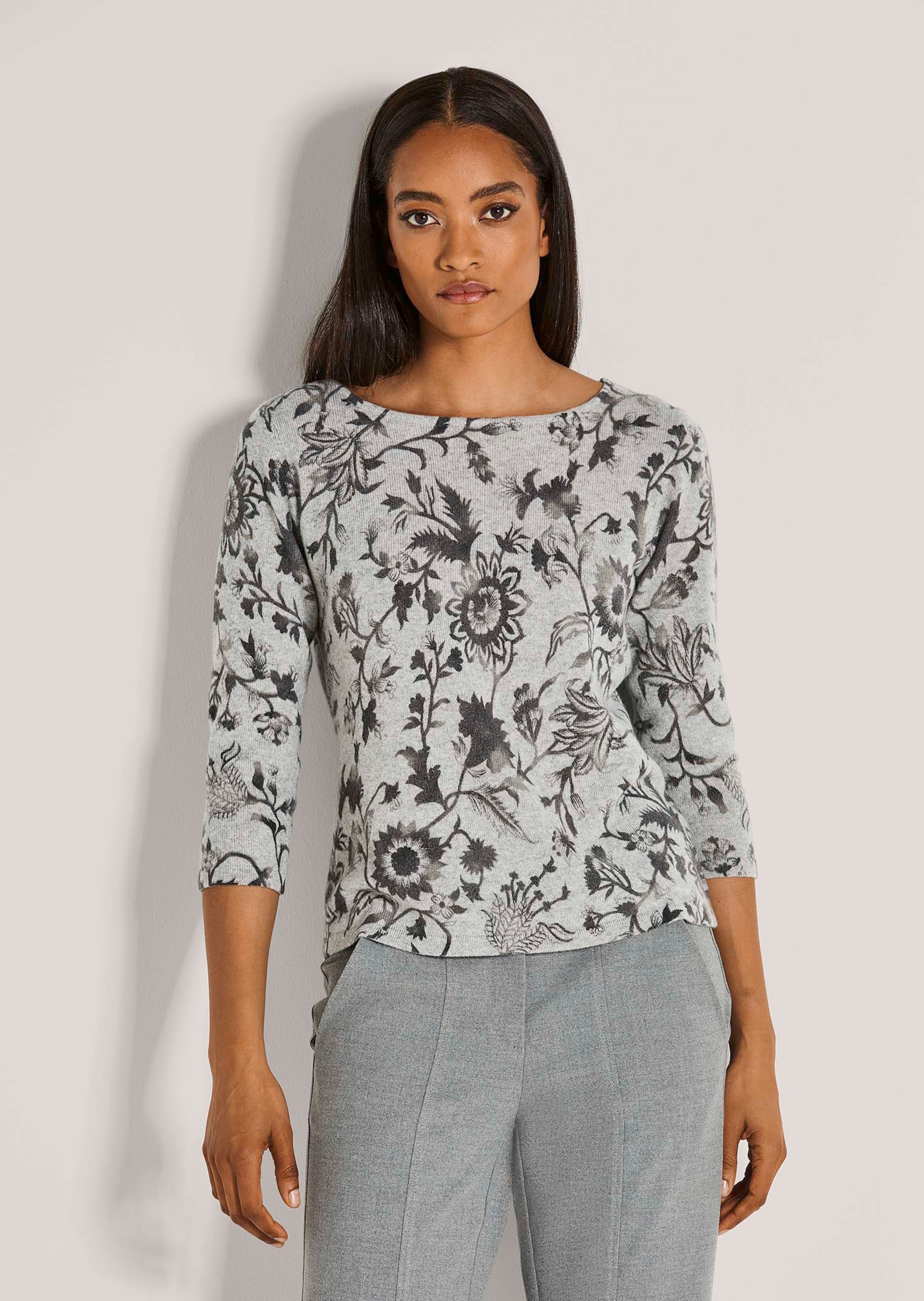 Pull en cachemire à imprimé fleuri