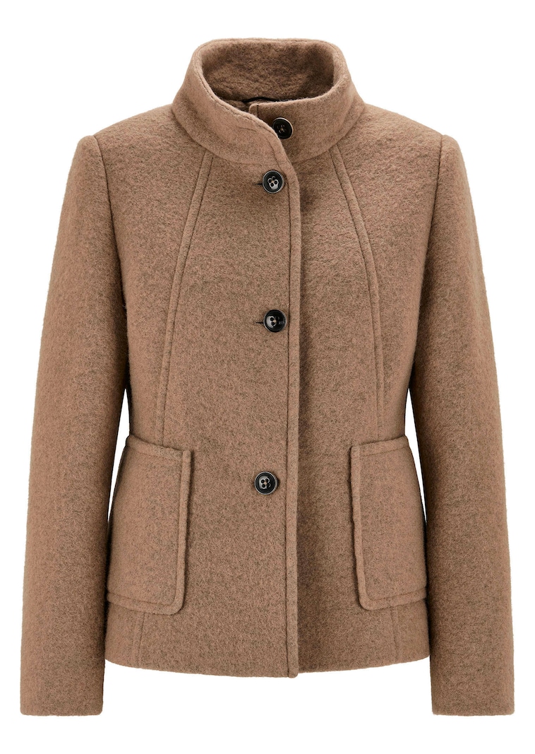 Veste en laine mélangée à col droit