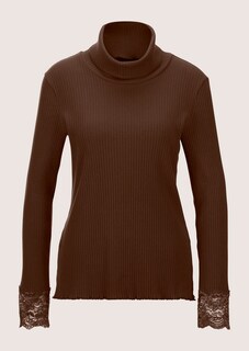 Rollkragen-Shirt mit Spitze am Arm thumbnail 7