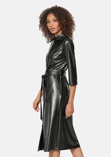 Hemdblusenkleid aus Leder-Imitat thumbnail 5
