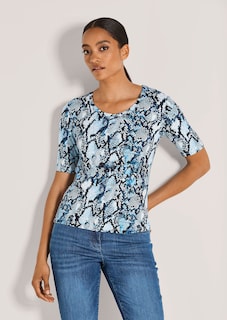 Rundhals-Shirt mit Reptil-Print thumbnail 2