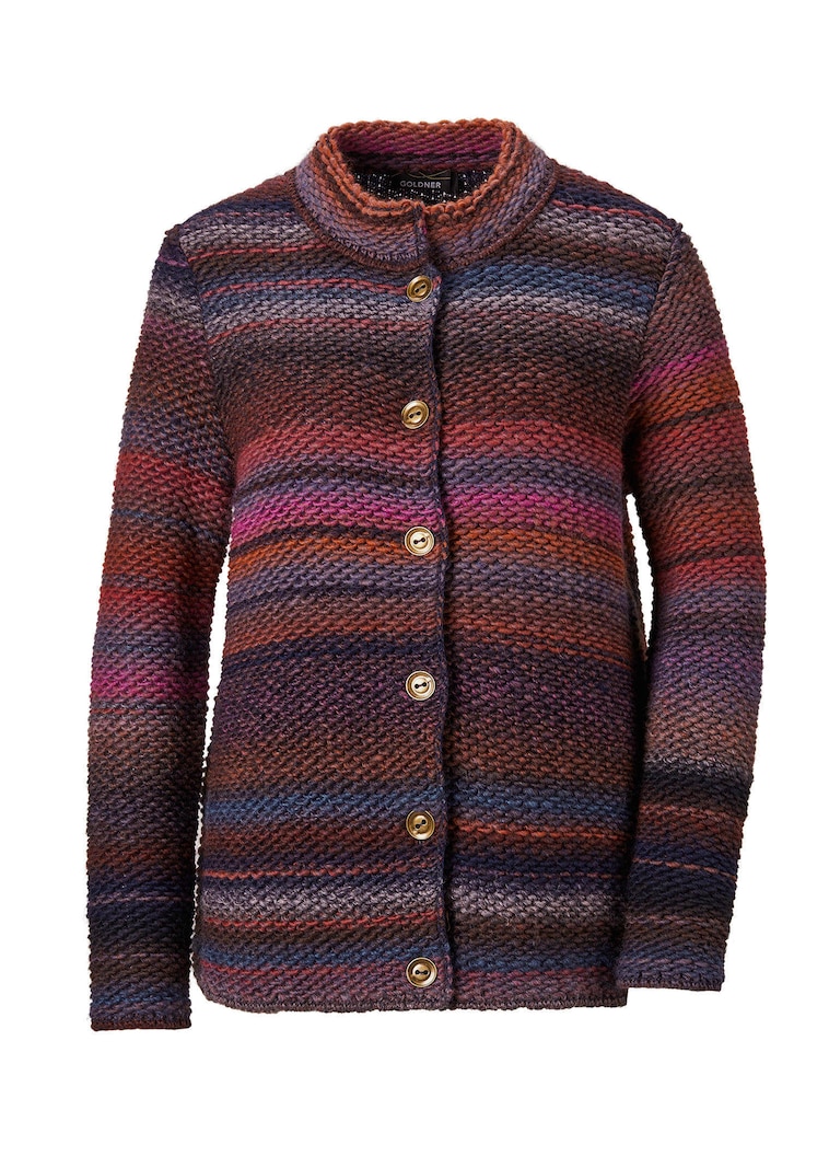 Strickjacke mit Multicolor Ringeloptik