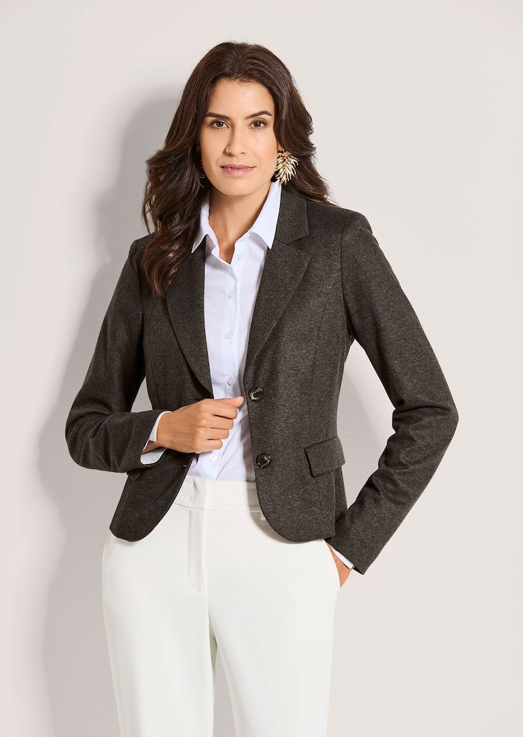 Tijdloze korte blazer met soft-touch afwerking