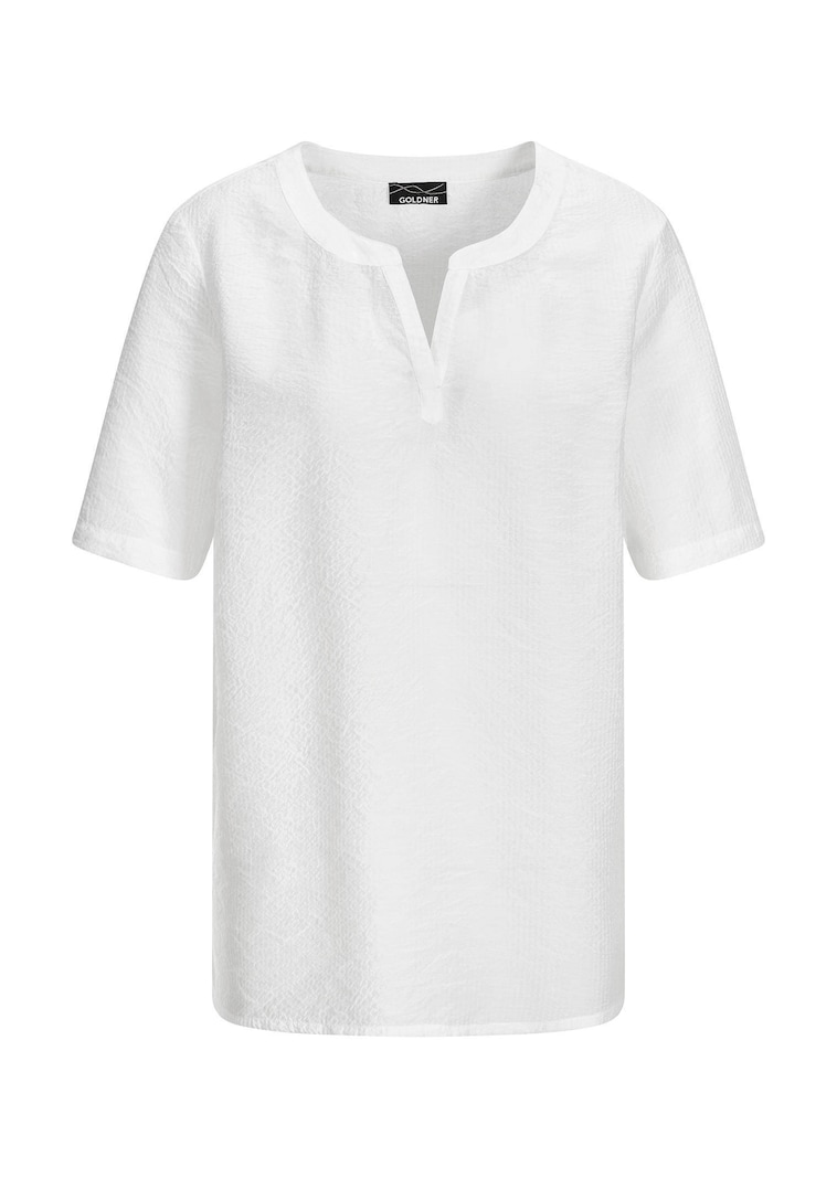 Onderhoudsarme blouse van seersucker
