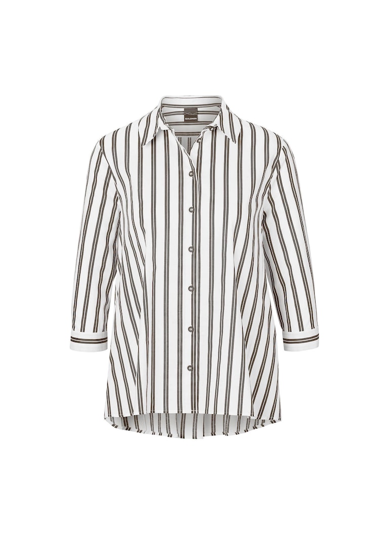 Schlichte Baumwoll-Bluse mit 3/4-Arm