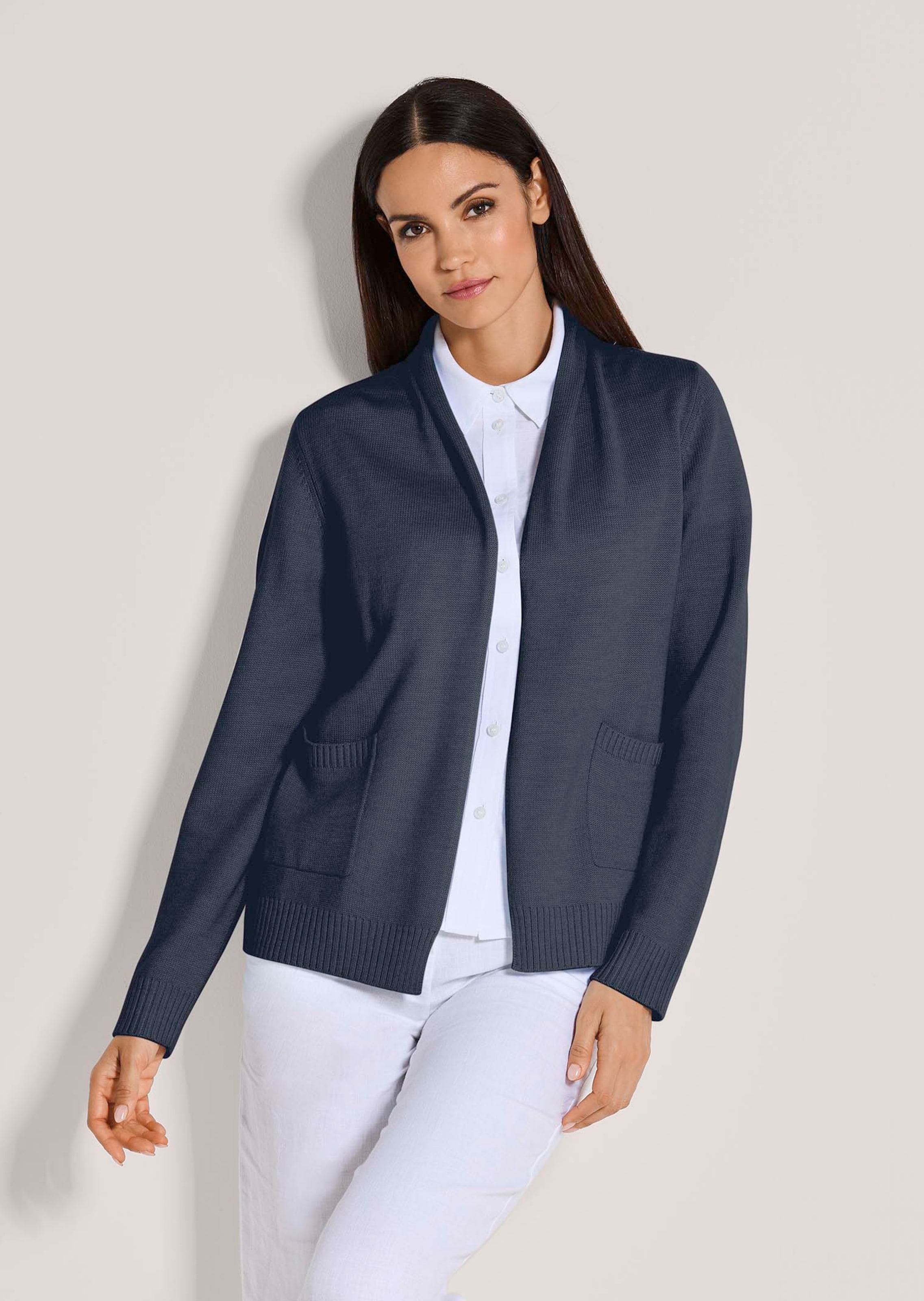 Feinstrick-Cardigan mit Kaschmir