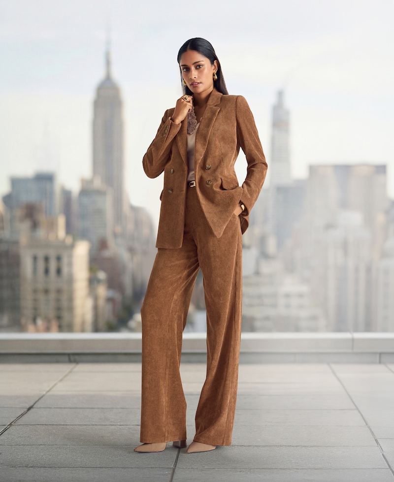 Wide-leg corduroy trousers