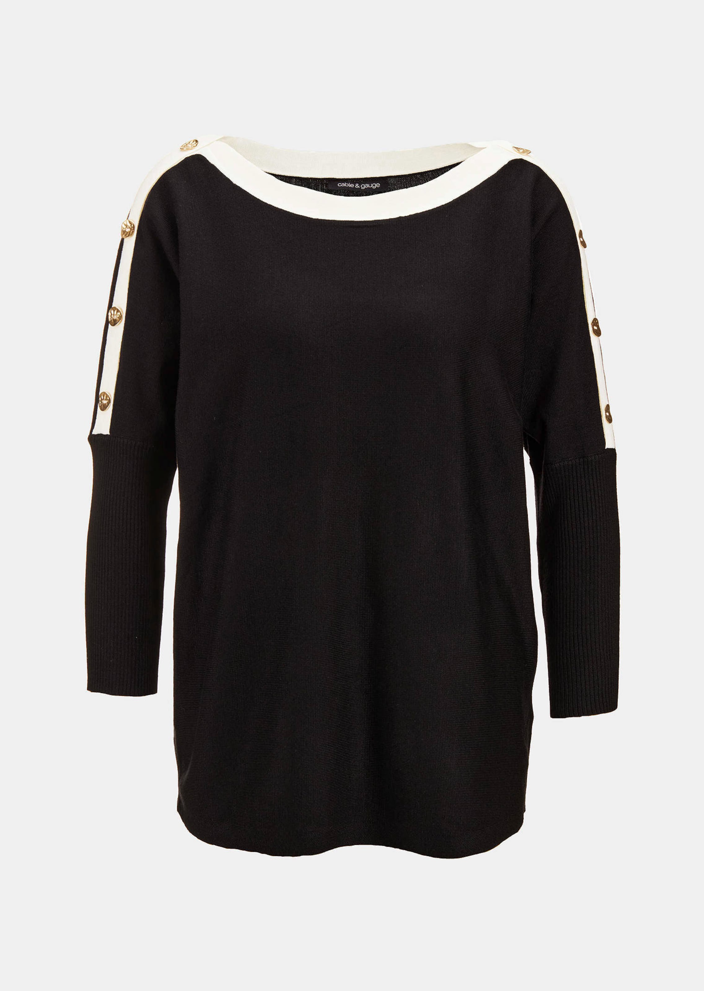 Edles Shirt mit Knopfleiste und Goldknöpfen
