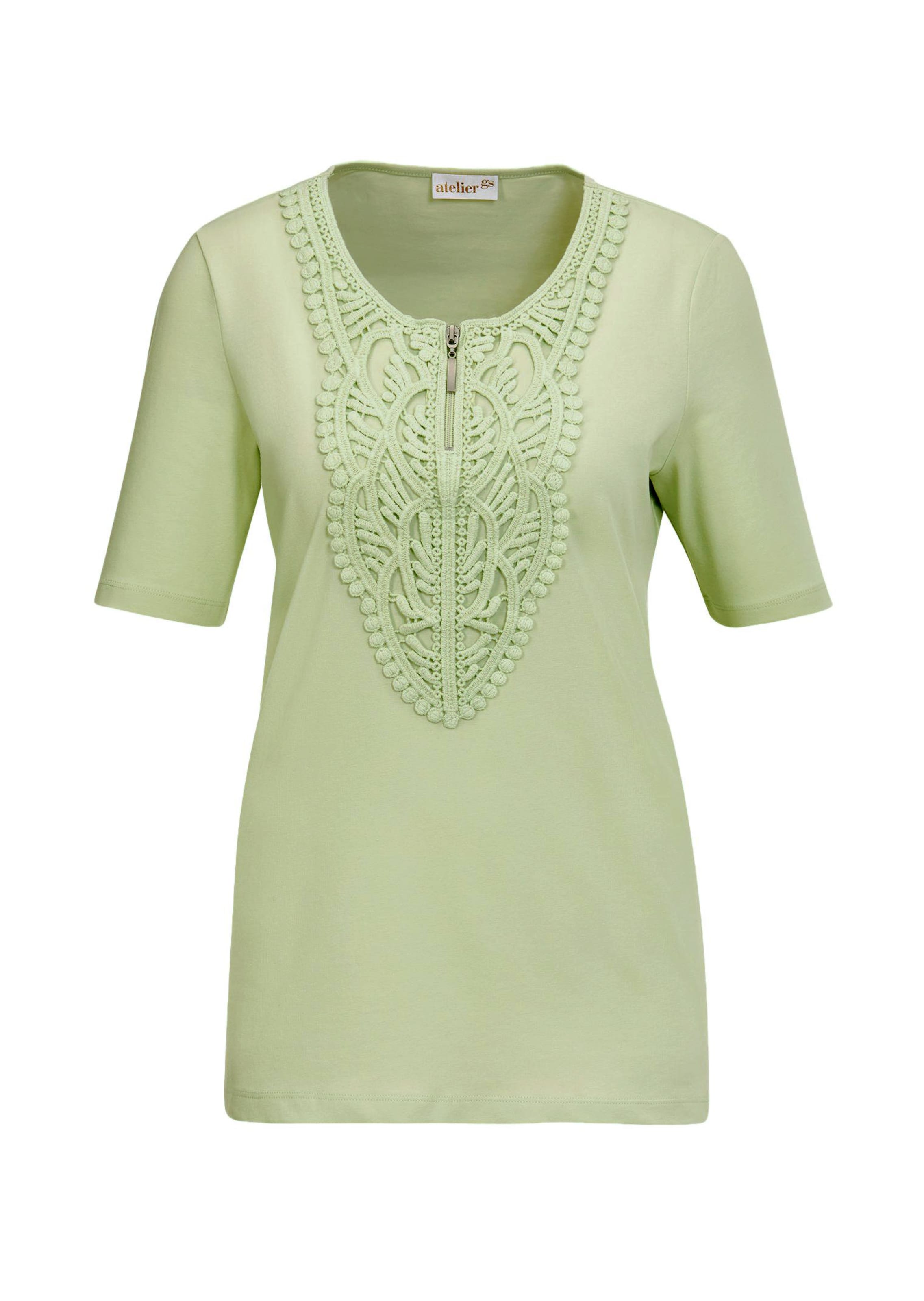 Shirt met ronde hals en gehaakt kant