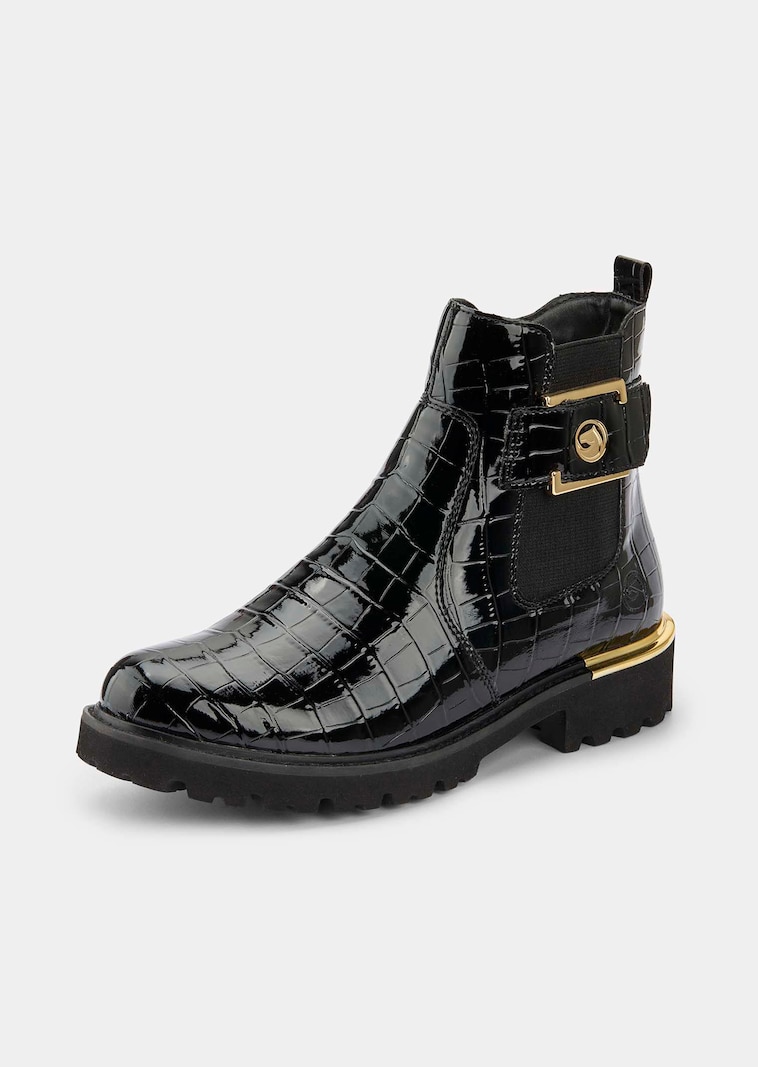 Bottines aspect vernis