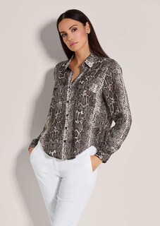 Lange Hemdbluse mit Unikat-Print thumbnail 2