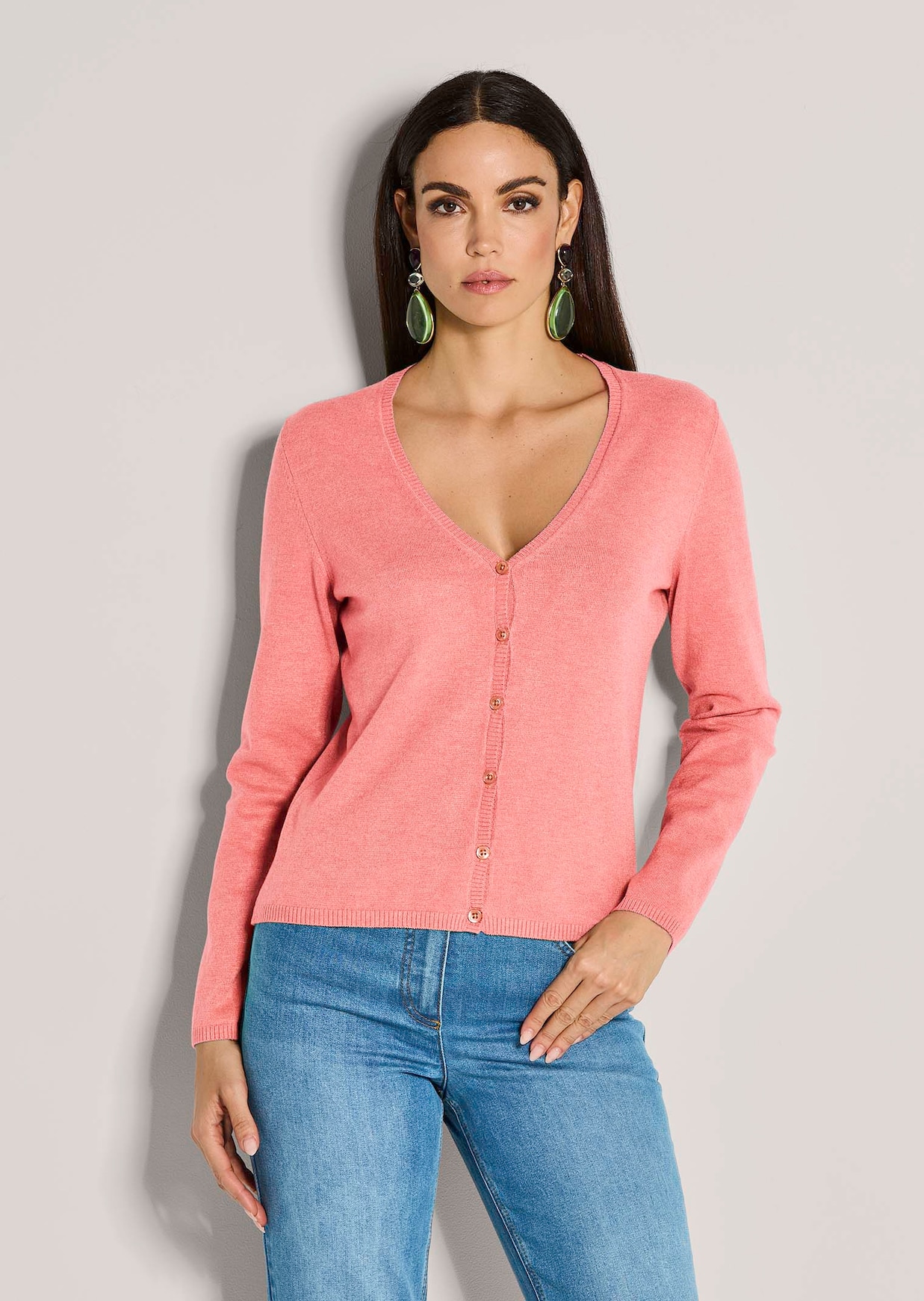 Feinstrick-Cardigan mit Modal