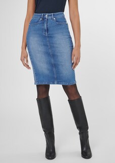 Schlanker Jeansrock mit Stickerei thumbnail 2