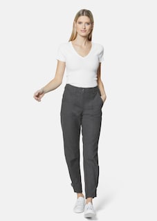 Konische Stretch-Hose mit Saumriegeln thumbnail 3