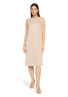 Goldschimmerndes Plisseekleid ohne Ärmel thumbnail 1