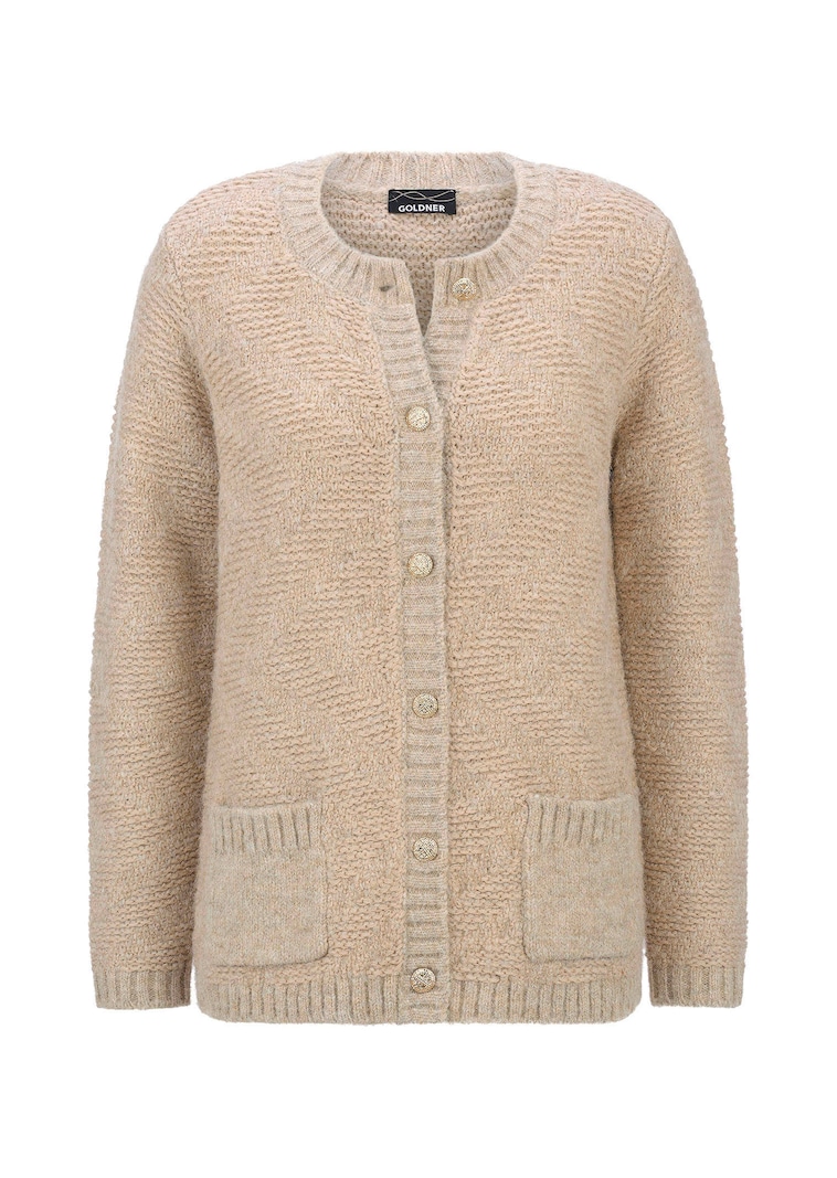 Strickjacke mit Merinowolle im Zickzack-Muster