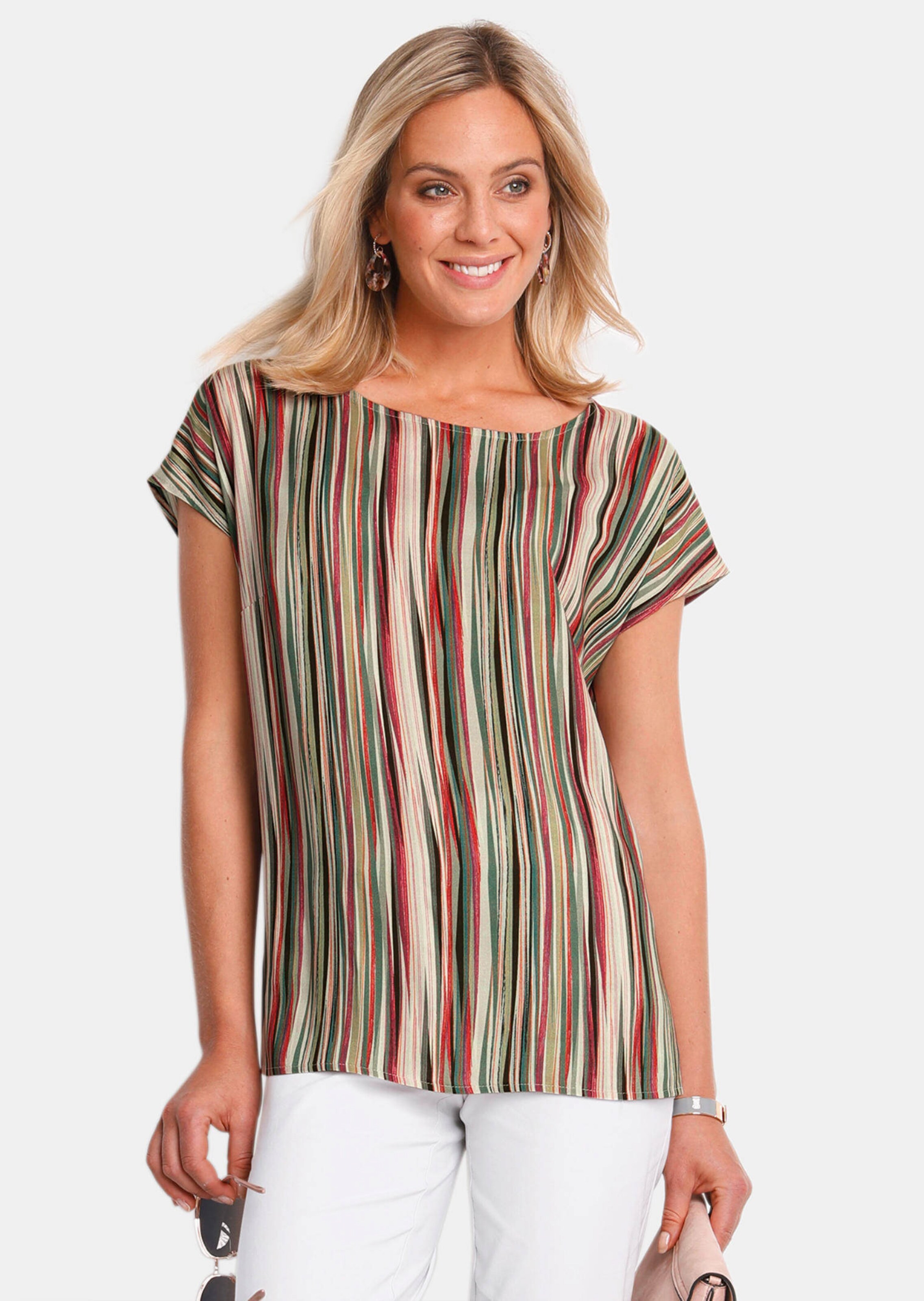 Druckbluse mit Streifendruck thumbnail 9