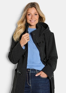 Klassieke duffelse coat van de fijnste mix met wol thumbnail 4