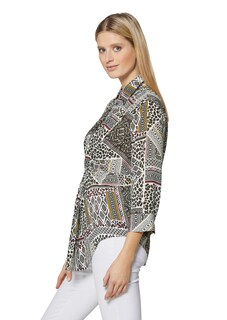 Bedruckte Bluse mit Knoten-Effekt und 3/4-Ärmeln thumbnail 5
