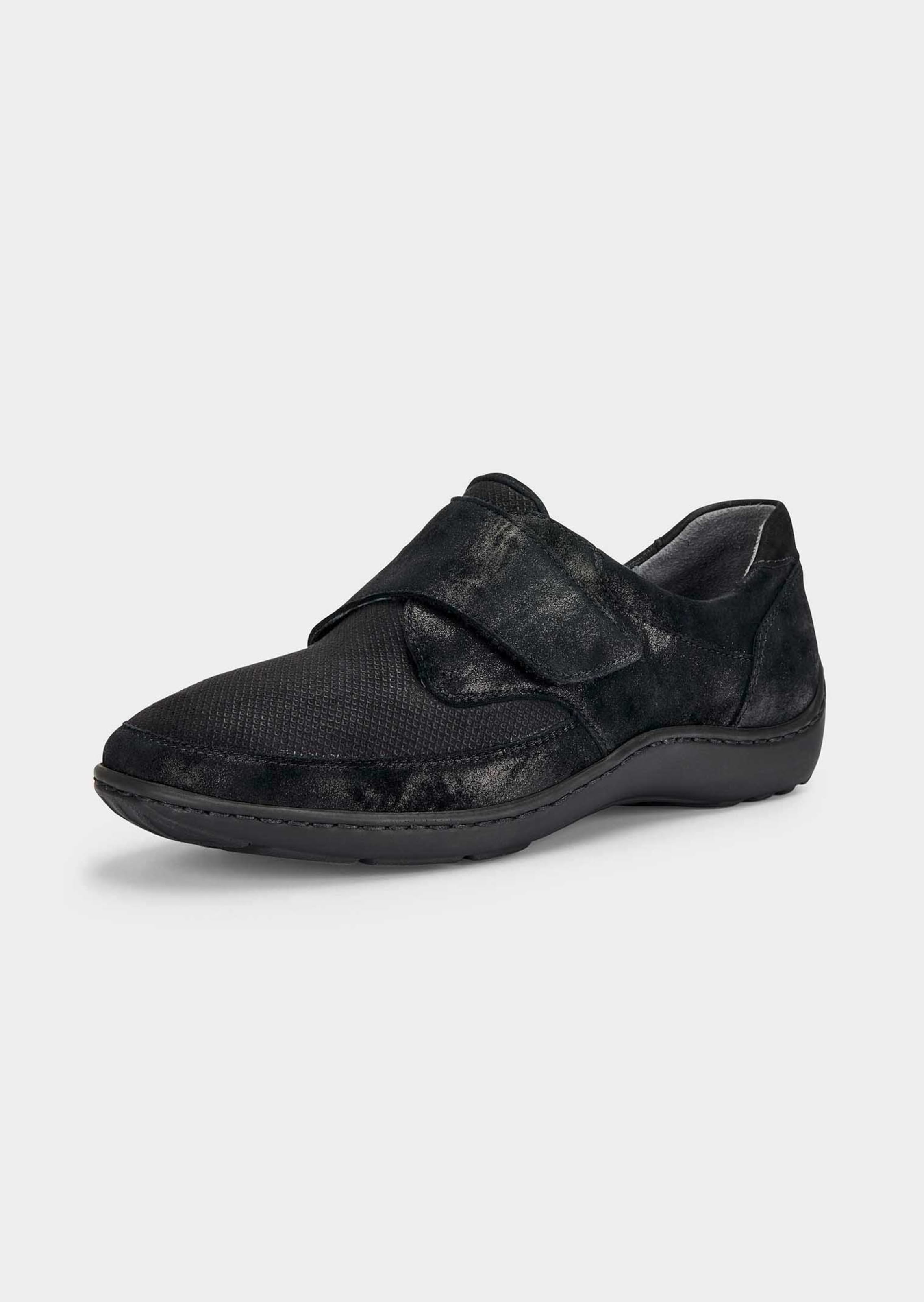 Slipper aus Leder und Textil