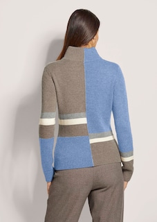 Stehkragen-Pullover mit Intarsien thumbnail 4