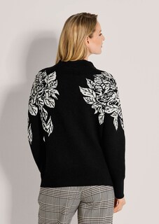 Pull jacquard à motif floral thumbnail 4