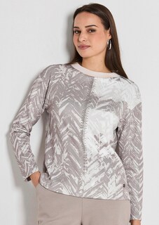 Sweatshirt mit Glitzersteinbordüre thumbnail 5