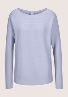 Quergerippter Strick-Pullover mit langen Ärmeln thumbnail 7